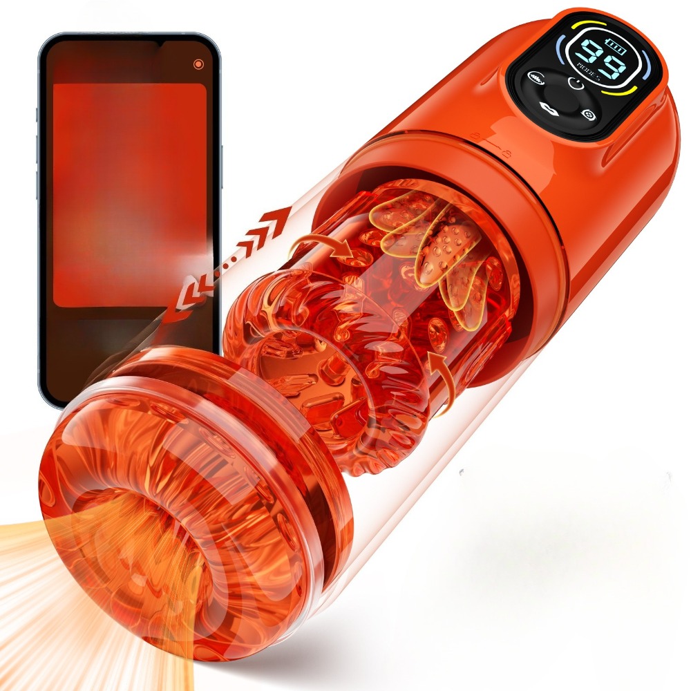 Medical Lab Science - 5-in-1 Männlicher Masturbator mit Penispumpe, KI-App-Steuerung,