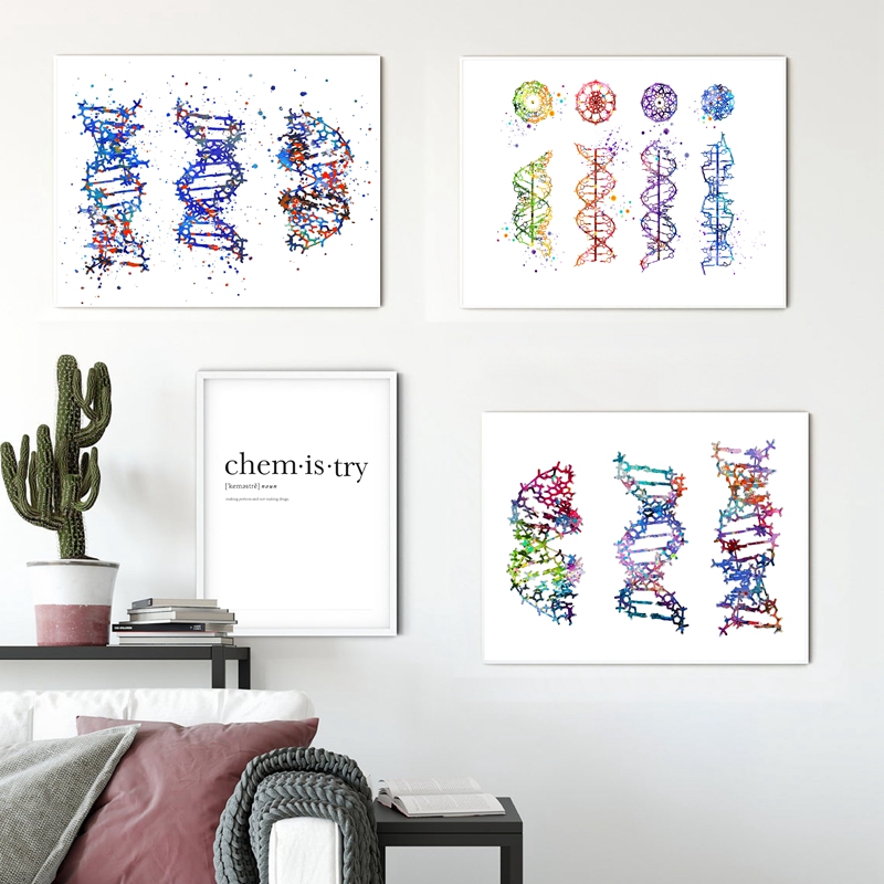 Medical Lab Pictures - DNA-Molekül-Druck, moderne medizinische Wandkunst, Leinwandgemälde, DNA-Struktur,